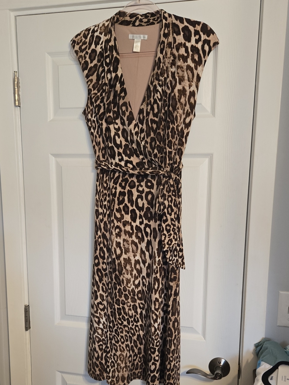 London Times Leopard-Print Wrap Dress - Brown and Black